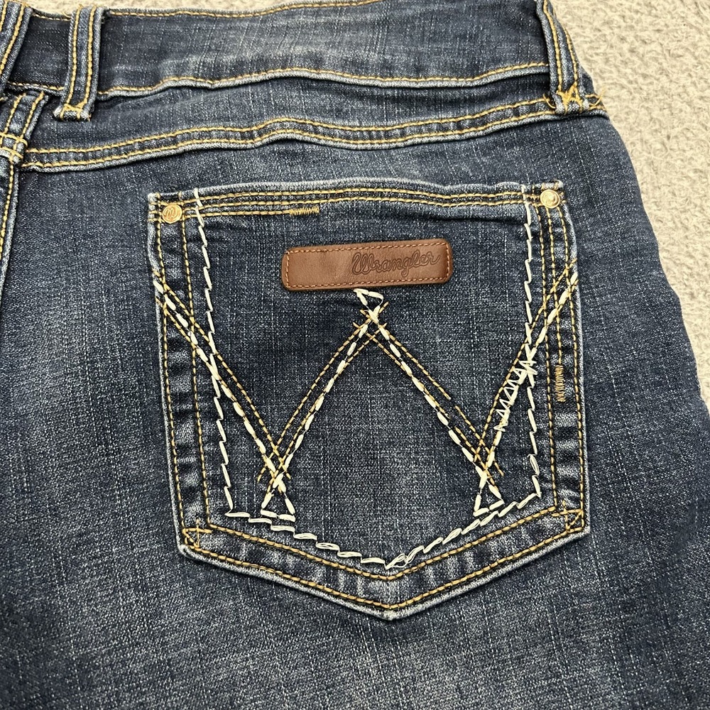 Wrangler Jeans Womens 17/18x34 Blue Denim Retro Mae Mid Rise Boot Cut Cowgirl